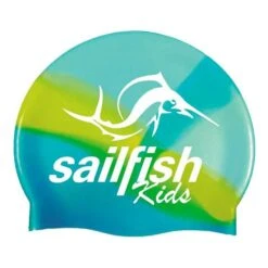 Sailfish Silicon Cap Kids Swim Cap Blue Yellow Child