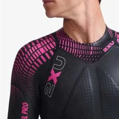 2XU Propel:Pro Long Sleeve Wetsuit Black Fuchsia -Flow Stroke Sales 2x mw5124c blk.puk 004