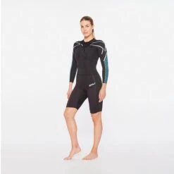 2XU Pro-Swim Run SR1 Wetsuit Black Blue Women -Flow Stroke Sales 2x ww5480c blk arg 07