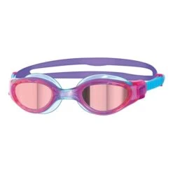 Zoggs Phantom Elite Mirror Swimming Goggles Pink Lilac Blue Junior