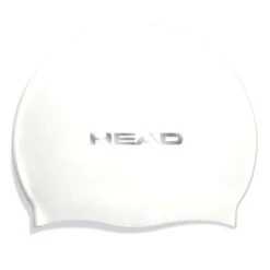 Head Silicone Flat Swimming Cap White