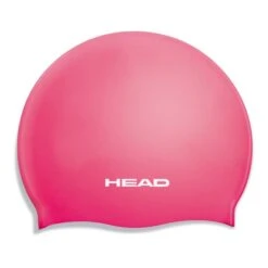 Head Silicone Flat Swimming Cap Pink Kids