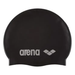 Arena Classic Silicone Swimming Cap Black Silver