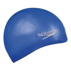 Speedo Plain Moulded Blue Silicone Swimming Cap