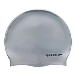 Swimming Cap Speedo Plain Flat Silicone Gray