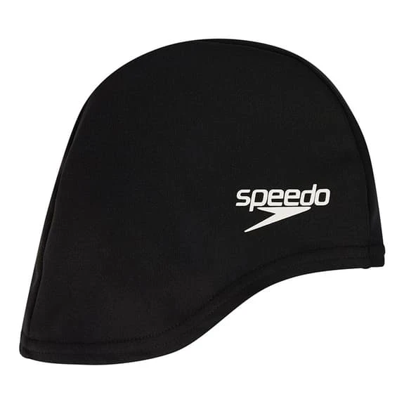 Swimming Cap Speedo Polyester Cap Black Child 1 Swimming Cap Speedo Polyester Cap Black Child
