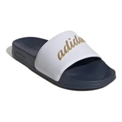 Adidas Adilette Shower Flip Flops White Gold Black Women 8 Adidas Adilette Shower Flip Flops White Gold Black Women -Flow Stroke Sales ad gz5930 003
