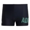 Adidas Wording Swim Shorts Black Green