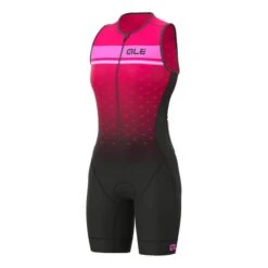 ALE Alé Stars Long Sleeveless Trisuit Pink Black Women