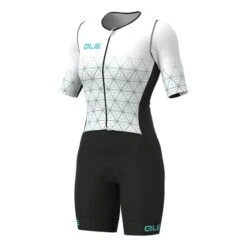ALE Alé Maui Long Short Sleeve Trisuit White Black Women