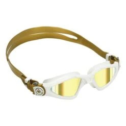 Aqua Sphere Kayenne Small Swimming Goggles White Gold With Gold Mirrored Lenses