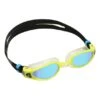 Aqua Sphere Kaiman EXO Swimming Goggles Black Yellow With Light Blue Mirrored Lenses