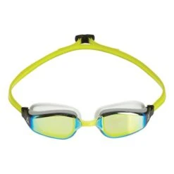 Aqua Sphere Fastlane Swimming Goggles Yellow Blue With Mirrored Yellow Lenses -Flow Stroke Sales aqs ep2990907lmy 003
