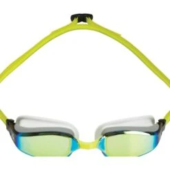 Aqua Sphere Fastlane Swimming Goggles Yellow Blue With Mirrored Yellow Lenses -Flow Stroke Sales aqs ep2990907lmy 005