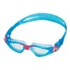 Aqua Sphere Kayenne Swimming Goggles Blue Pink With Clear Lenses Kids