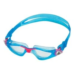 Aqua Sphere Kayenne Swimming Goggles Blue Pink With Clear Lenses Kids