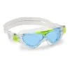 Aqua Sphere Vista Swimming Goggles White Green With Clear Blue Lenses Kids