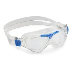 Aqua Sphere Vista Swimming Goggles White Blue With Clear Lenses Kids
