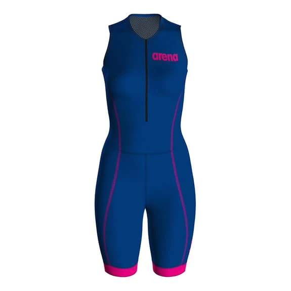 Arena ST 2.0 Front Zip Short Sleeved Racing Suit Pink Blue Women 1 Arena ST 2.0 Front Zip Short Sleeved Racing Suit Pink Blue Women