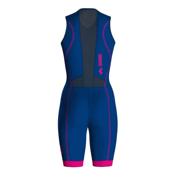 Arena ST 2.0 Front Zip Short Sleeved Racing Suit Pink Blue Women 2 Arena ST 2.0 Front Zip Short Sleeved Racing Suit Pink Blue Women - Image 2