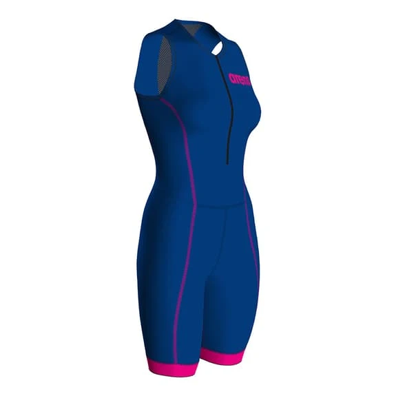 Arena ST 2.0 Front Zip Short Sleeved Racing Suit Pink Blue Women 4 Arena ST 2.0 Front Zip Short Sleeved Racing Suit Pink Blue Women - Image 4