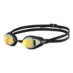 Arena Air Speed Swimming Goggles Black With Yellow Mirrored Lenses