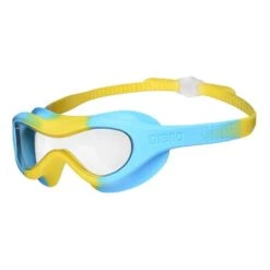 Arena Spider Mask Goggles Blue Yellow With Clear Lens Kids