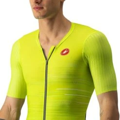 Castelli Personal Record Speed Suit Rosso Corsa Short Sleeve Trisuit Lime Green -Flow Stroke Sales ca 8620091 383 004