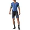 Castelli Personal Record Speed Suit Rosso Corsa Short Sleeve Trisuit Blue Lime Green