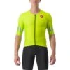 Castelli Free Speed 2 Race Top Rosso Corsa Short Sleeve Jersey Lime Green Blue