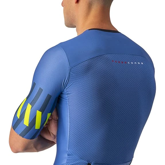 Castelli Free Speed 2 Race Top Rosso Corsa Short Sleeve Jersey Blue Lime Green 6 Castelli Free Speed 2 Race Top Rosso Corsa Short Sleeve Jersey Blue Lime Green - Image 6