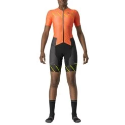 Castelli Free Sanremo 2 Rosso Corsa Short Sleeve Trisuit Red Coral Black Women
