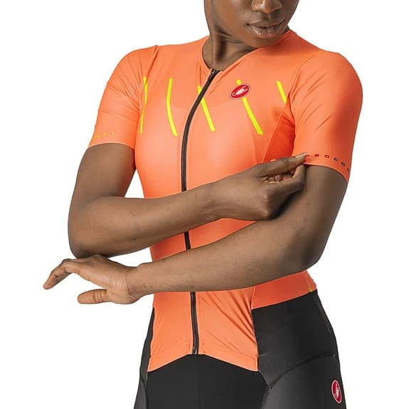Castelli Free Sanremo 2 Rosso Corsa Short Sleeve Trisuit Red Coral Black Women 3 Castelli Free Sanremo 2 Rosso Corsa Short Sleeve Trisuit Red Coral Black Women - Image 3