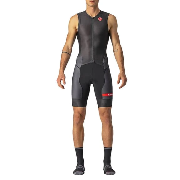 Castelli Free Sanremo 2 Rosso Corsa Sleeveless Trisuit Black 1 Castelli Free Sanremo 2 Rosso Corsa Sleeveless Trisuit Black