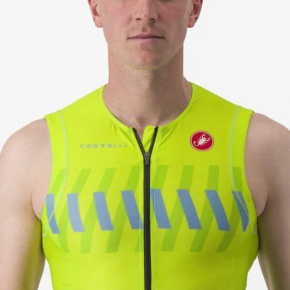 Castelli Free Sanremo 2 Sleeveless Trisuit Electric Lime Green 4 Castelli Free Sanremo 2 Sleeveless Trisuit Electric Lime Green - Image 4
