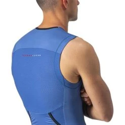 Castelli Free Tri 2 Rosso Corsa Sleeveless Top Blue Lime Green -Flow Stroke Sales ca 8622091 417 005