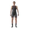 Castelli Free Sanremo Rosso Corsa Sleeveless Trisuit Black Red Hibiscus Women