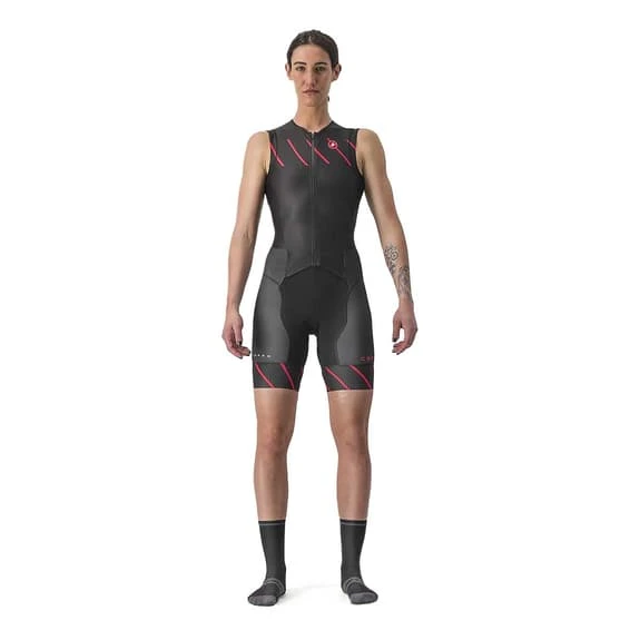 Castelli Free Sanremo Rosso Corsa Sleeveless Trisuit Black Red Hibiscus Women 1 Castelli Free Sanremo Rosso Corsa Sleeveless Trisuit Black Red Hibiscus Women