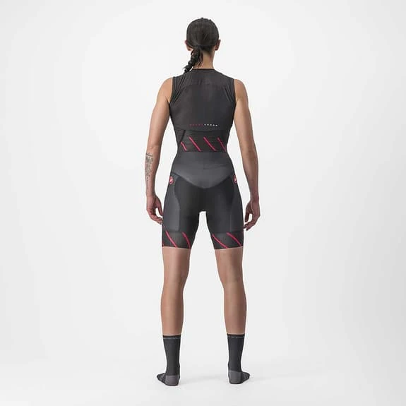 Castelli Free Sanremo Rosso Corsa Sleeveless Trisuit Black Red Hibiscus Women 2 Castelli Free Sanremo Rosso Corsa Sleeveless Trisuit Black Red Hibiscus Women - Image 2