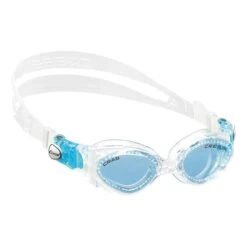 Cressi Crab Swimming Goggles White With Blue Clear Lenses Kids