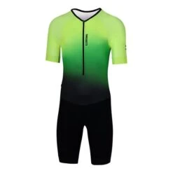 Finisseur Pro Gradient Short Sleeve Trisuit Black Green Yellow