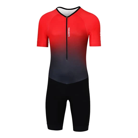 Finisseur Pro Gradient Short Sleeve Trisuit Black Red 1 Finisseur Pro Gradient Short Sleeve Trisuit Black Red