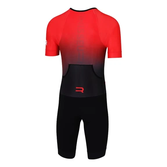 Finisseur Pro Gradient Short Sleeve Trisuit Black Red 2 Finisseur Pro Gradient Short Sleeve Trisuit Black Red - Image 2