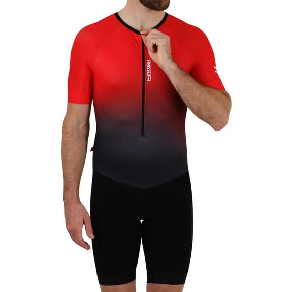 Finisseur Pro Gradient Short Sleeve Trisuit Black Red 6 Finisseur Pro Gradient Short Sleeve Trisuit Black Red - Image 6