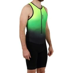 Finisseur Pro Gradient Sleeveless Trisuit Black Green Yellow -Flow Stroke Sales fns t301ss2002 01 102
