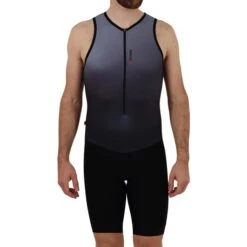 Finisseur Pro Gradient Sleeveless Trisuit Charcoal Black -Flow Stroke Sales fns t301ss2002 0 100