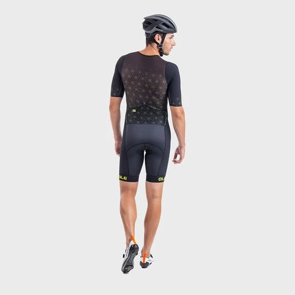 ALE Alé Maui Long Short Sleeve Trisuit Black Yellow 5 ALE Alé Maui Long Short Sleeve Trisuit Black Yellow - Image 5