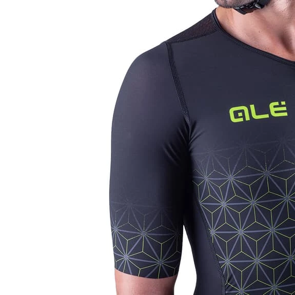 ALE Alé Maui Long Short Sleeve Trisuit Black Yellow 6 ALE Alé Maui Long Short Sleeve Trisuit Black Yellow - Image 6