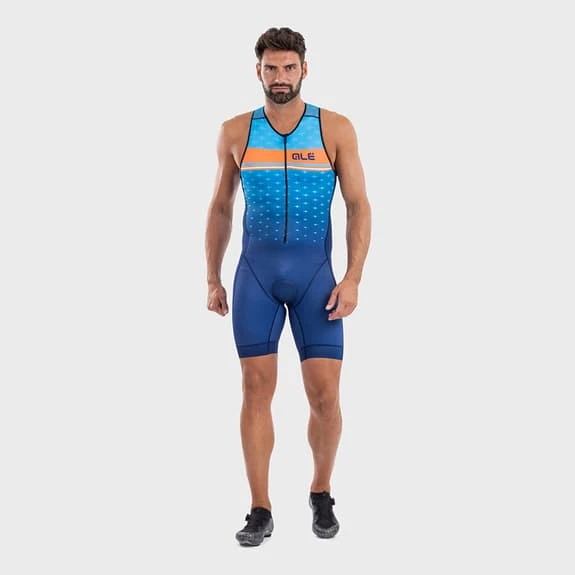 ALE Alé Stars Long Sleeveless Trisuit Blue Orange 4 ALE Alé Stars Long Sleeveless Trisuit Blue Orange - Image 4
