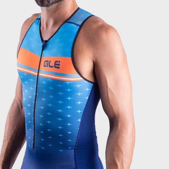 ALE Alé Stars Long Sleeveless Trisuit Blue Orange 6 ALE Alé Stars Long Sleeveless Trisuit Blue Orange - Image 6